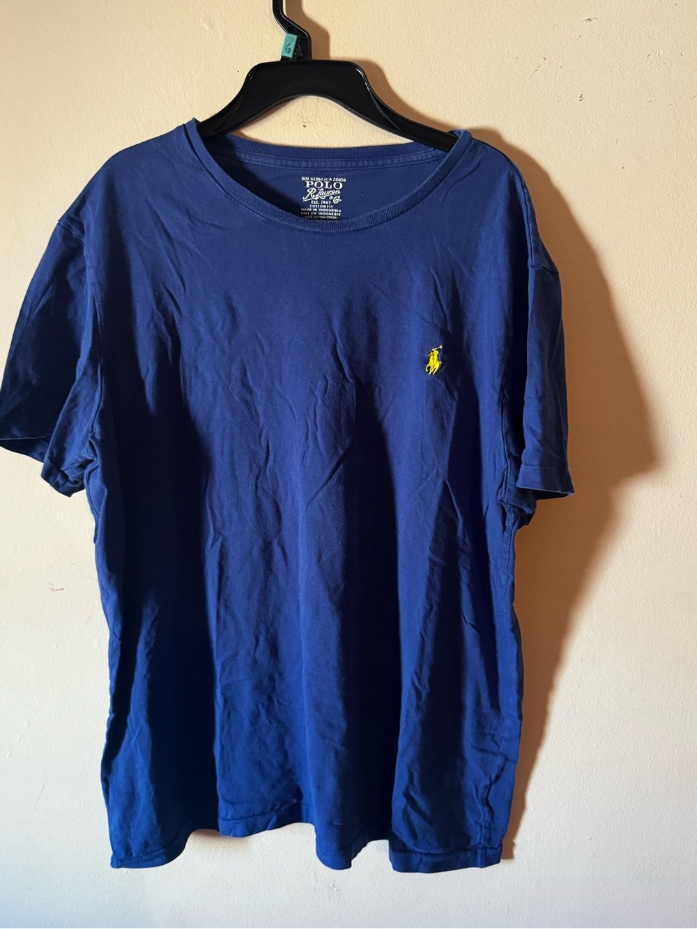 Polo by Ralph Lauren Navy Short Sleeve Tee with Yellow Pony